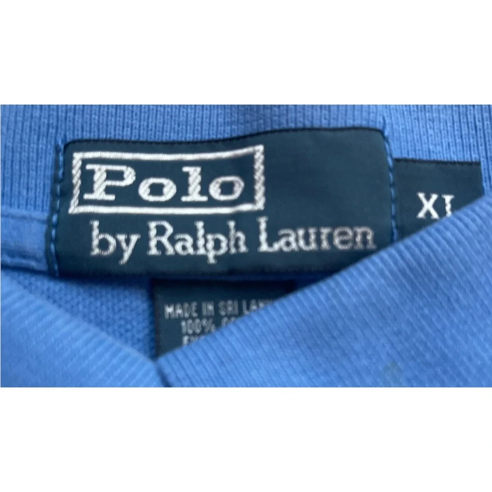 Polo Ralph Lauren‎ Polo Shirt Men's XL Blue Short Sleeve Yellow Pony Logo